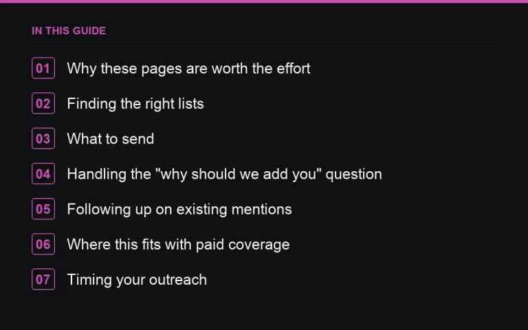 In this guide: Getting Into “Best Of” Lists: A Realistic Outreach Process