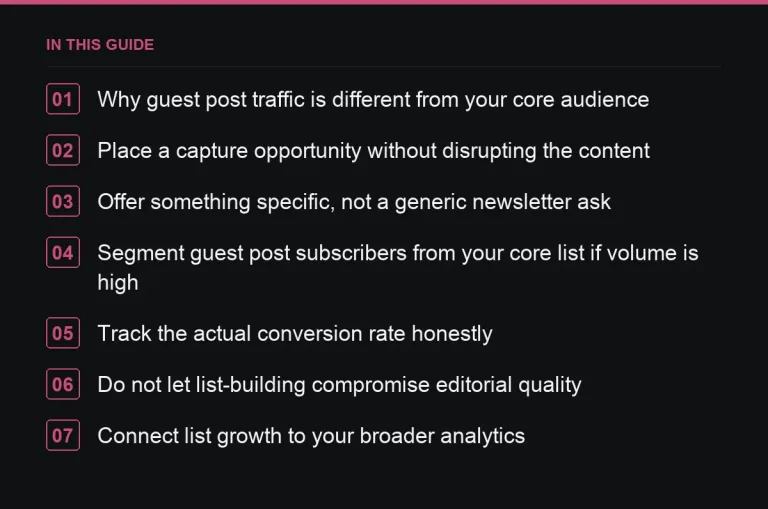 In this guide: Building an Email List From Your Guest Post Traffic
