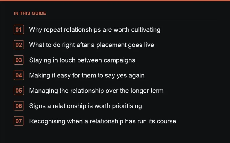 In this guide: Building Relationships for Repeat Link Placements