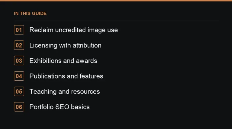 In this guide: Link Building for Artists, Photographers and Creative Studios