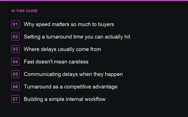 In this guide: Turnaround Time: Why Fast Delivery Wins Orders